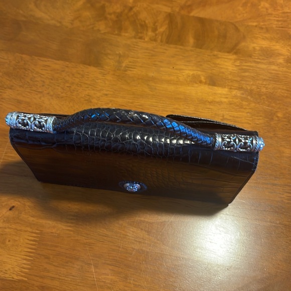 Brighton Vintage Wallet Clutch Hand Bag Crossbody Leather Silver Hardware - Picture 10 of 16